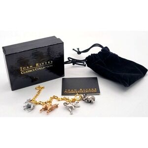 JOAN RIVERS CLASSIC COLLECTION‎ ENAMEL EGG CHARMS W/ EXTENDERS 4 Animal Charms
